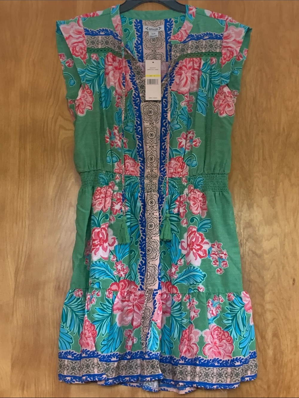 NWT Nanette Lepore Floral Boho Dress Cottage roses delicate accents feminine szM